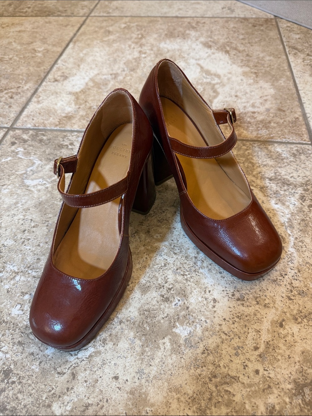 Sezane Chestnut Brown Mary Jane Georgia Babies High